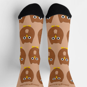 Socks Brown Owl Design