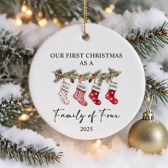 Socks Christmas as a Family of Four Ceramic Tree Decoration (Creator Uploaded)