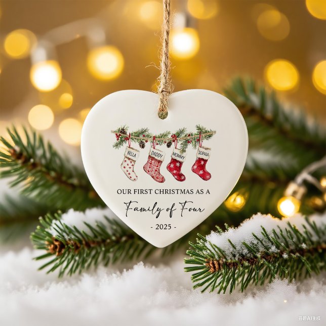 Socks Christmas as a Family of Four Ceramic Tree Decoration (Creator Uploaded)