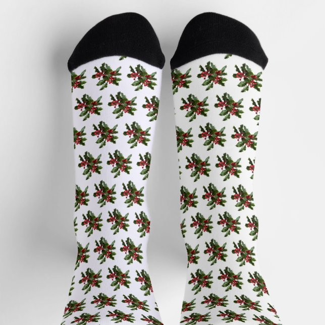 Socks - Christmas Holly  (Top)