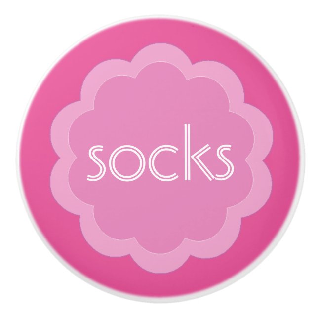 Socks Clothes organisation pink flower knob (Front)