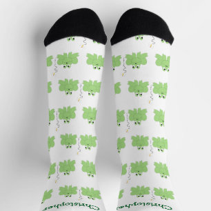 Socks Frogs And Dragonfly Design