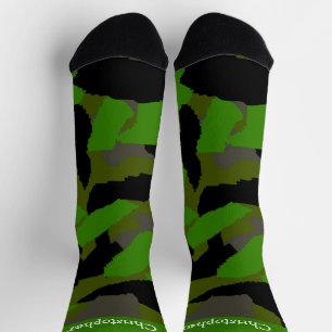 Socks Green Camouflage Design
