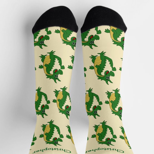Socks Green Dragon Design (Top)