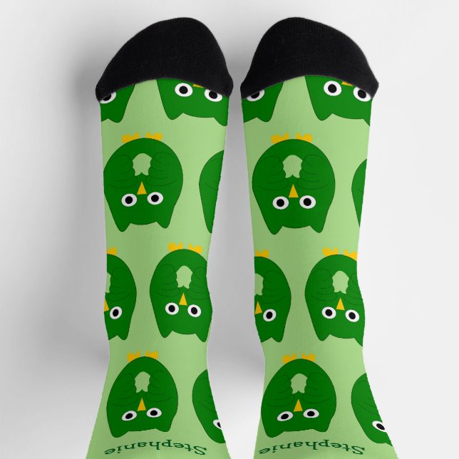 Socks Green Owl Design (Top)