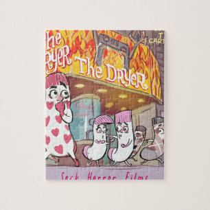 Socks Horror Films The Dryer Funny Jigsaw Puzzle