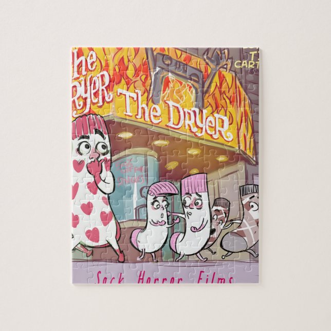 Socks Horror Films The Dryer Funny Jigsaw Puzzle (Vertical)