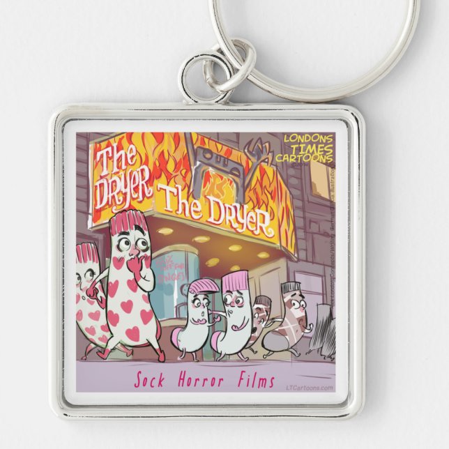 Socks Horror Films The Dryer Funny Key Ring (Front)