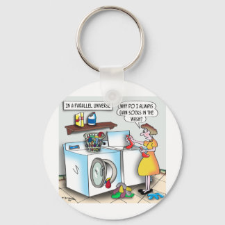 Socks in a Parallel Universe Key Ring