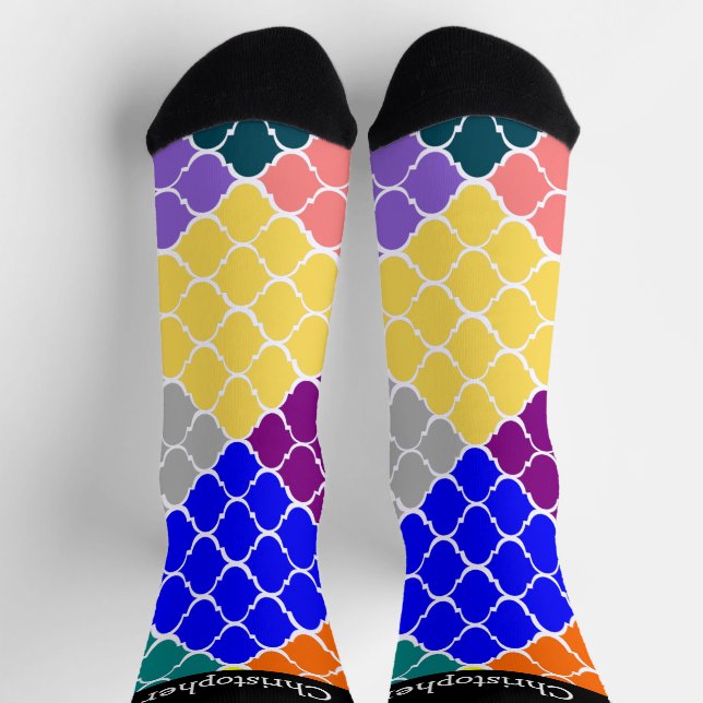 Socks Multi Coloured Moroccan Pattern Design (Top)