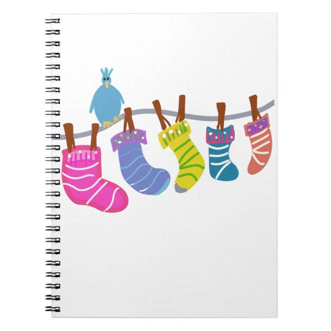 Socks on the clothesline notebook (Front)