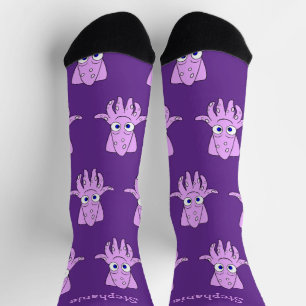 Socks Purple Squid Design