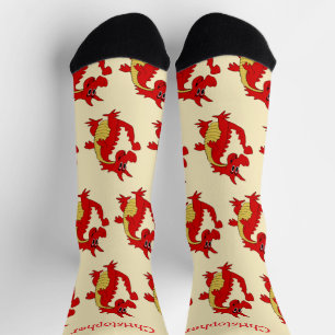 Socks Red Dragon Design