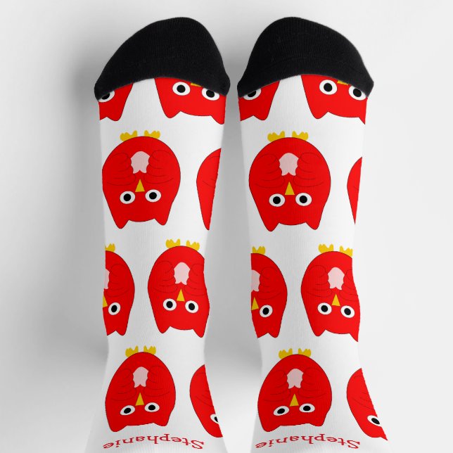 Socks Red Owl Design (Top)
