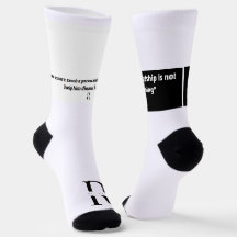 Socks with quotes from the RESTART company