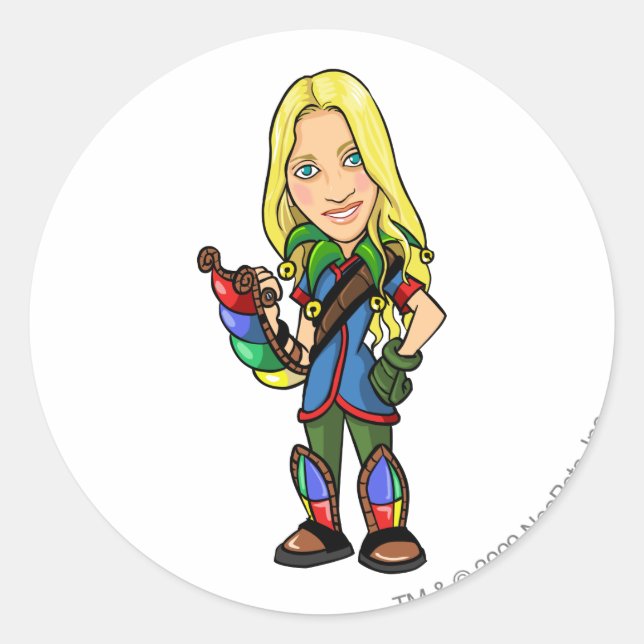 Socktastic Roo Island Staff Player Classic Round Sticker (Front)