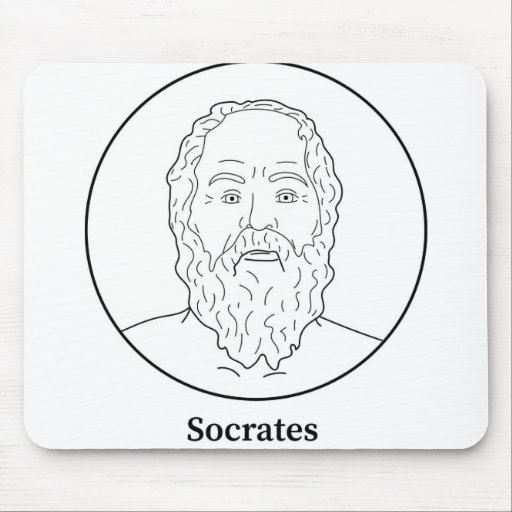 Image of Socrates Line Portrait Mouse Mat