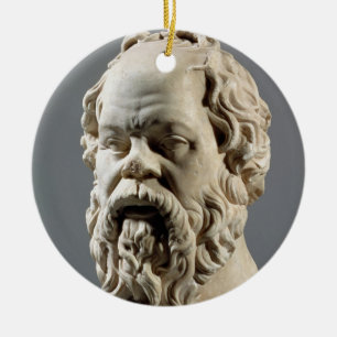 Socrates, marble head, copy from a bronze from the ceramic tree decoration