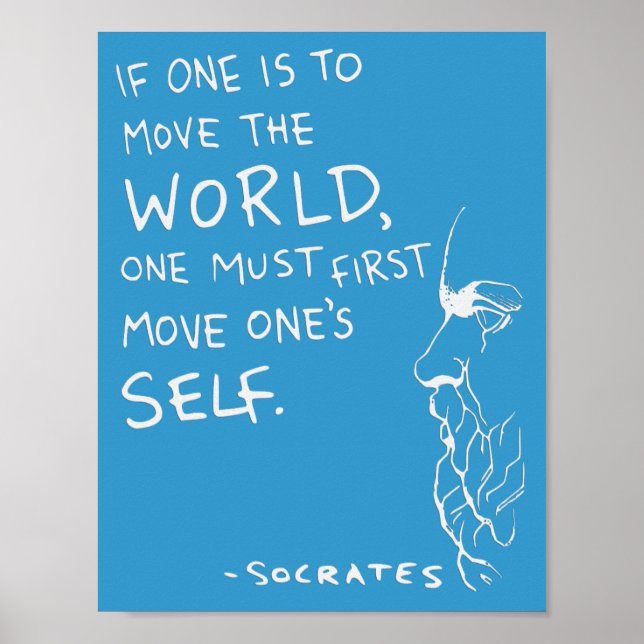 Socrates' "Move The World" Quote Poster (Blue) (Front)