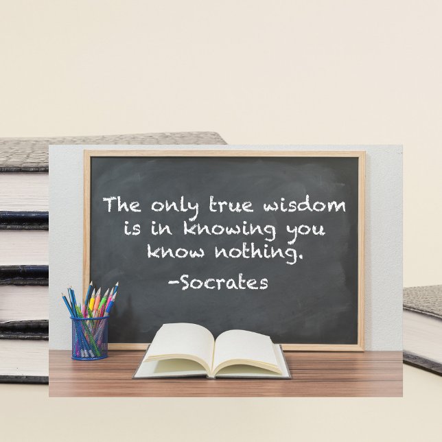 Socrates on True Wisdom Philosophy Quote Card (Creator Uploaded)