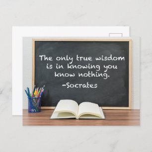 Socrates on True Wisdom Philosophy Quote Postcard