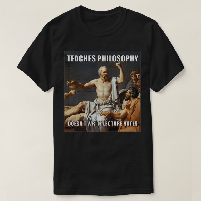 Socrates Philosophy Lecture Notes T-Shirt (Design Front)