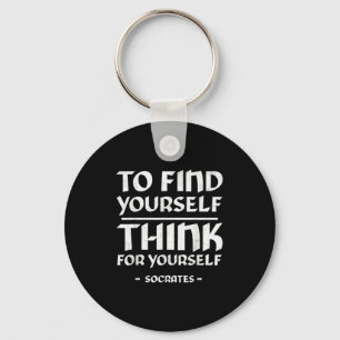 Socrates Self Awareness Stoicism Quote Greek Philo Key Ring