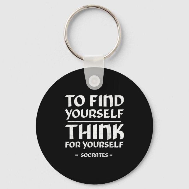 Socrates Self Awareness Stoicism Quote Greek Philo Key Ring (Front)