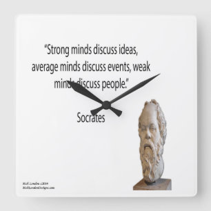 Socrates & Strong Minds Quote Wall Clock