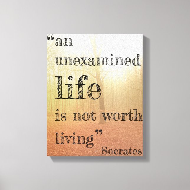 Socrates'  "Unexamined Life" Quote Canvas (Autumn) (Front)