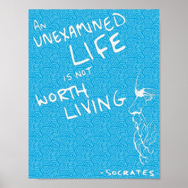Socrates' "Unexamined Life" Quote Poster (Tile) (Front)