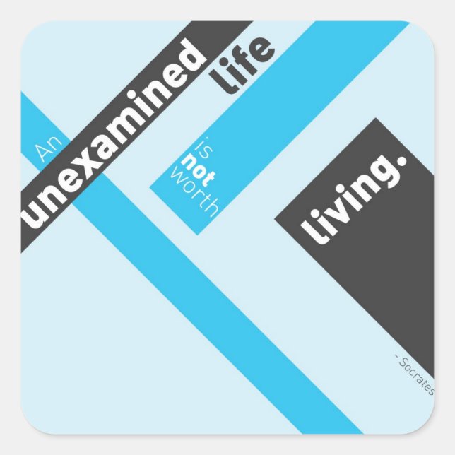 Socrates "Unexamined Life" Quote Square Sticker (Front)