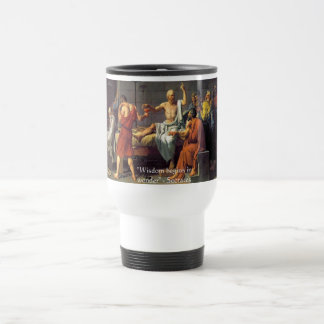Socrates "Wisdom/Wonder" Quote Gifts Tees & Cards Travel Mug