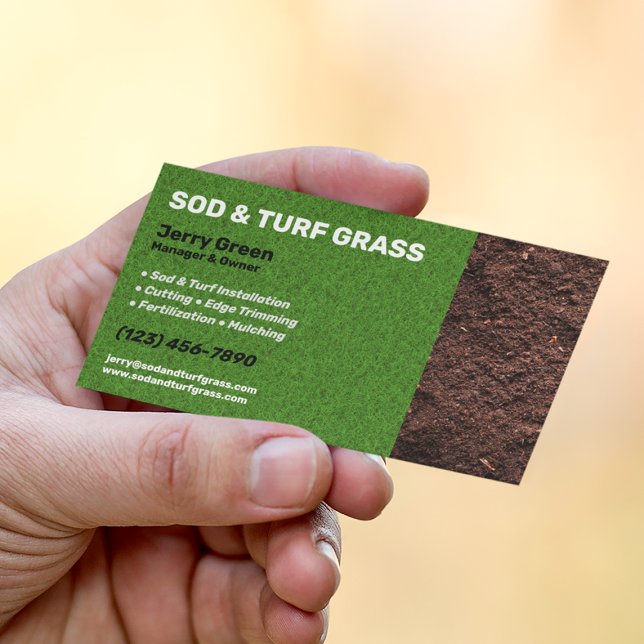 Sod and Turf Lawn Care Services  Business Card (Creator Uploaded)
