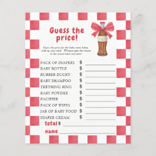 Soda baby shower - Guess the price Game