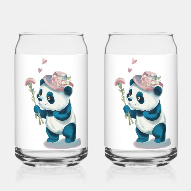 Soda Glass Flower Panda (Front)