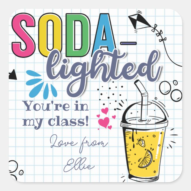 soda -lightful  square sticker (Front)