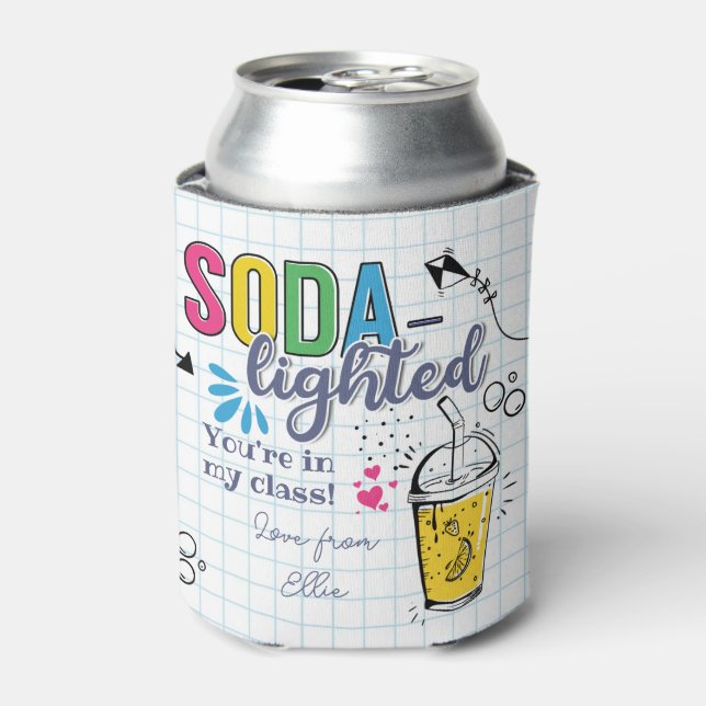 soda -lightful  square sticker can cooler (Can Front)