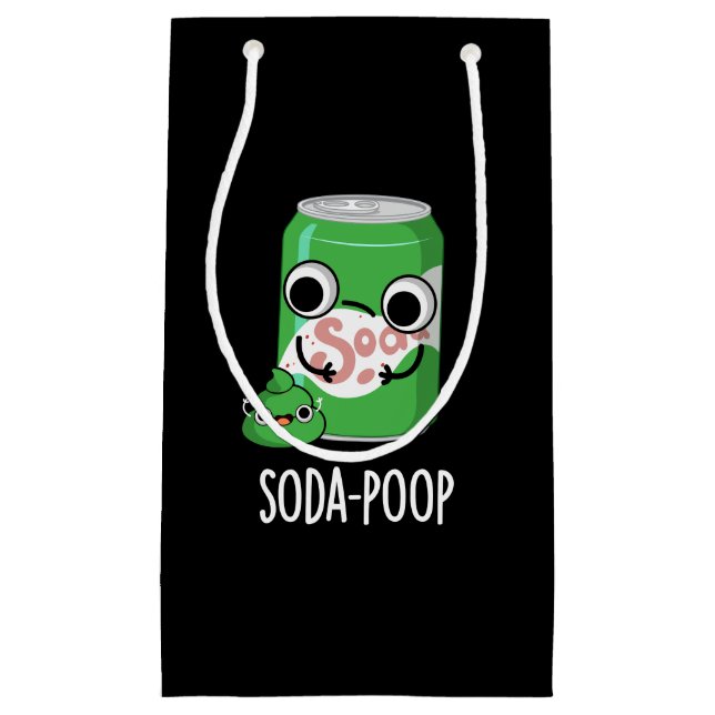 Soda Poop Funny Drink Pun Dark BG Small Gift Bag (Front)