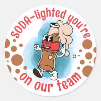Soda pop bottle team employee treat award sticker