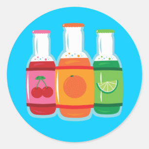 Soda Pop Bottles Classic Round Sticker