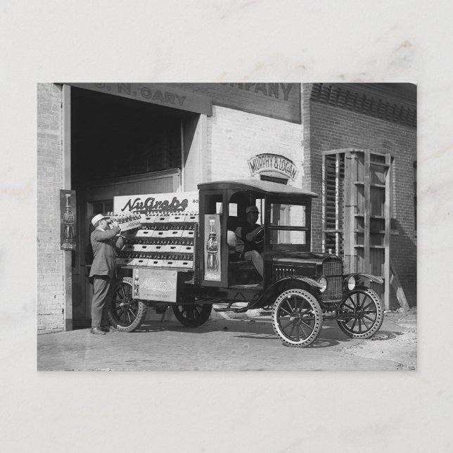 Soda Pop Delivery Truck, 1924 Postcard (Front)