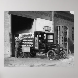 Soda Pop Delivery Truck, 1924. Vintage Photo Poster