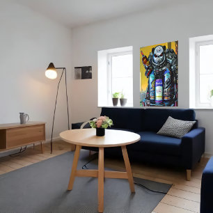 Soda robot monster in the city AI Art Poster