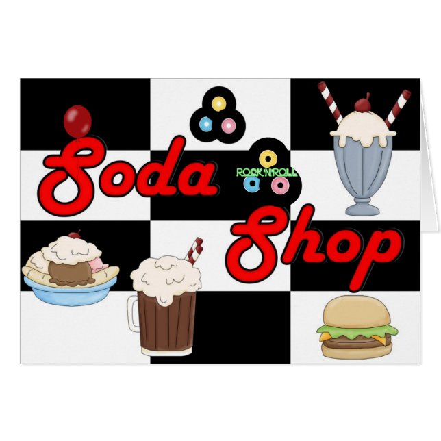 Soda Shop Rock 'n' Roll Retro Party Time (Front Horizontal)