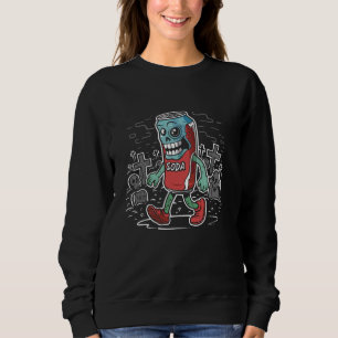Soda Zombie - Vintage Creepy Limo Monster Hallowee Sweatshirt
