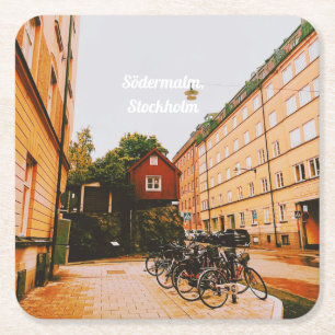 Södermalm, Stockholm, Sweden Square Paper Coaster