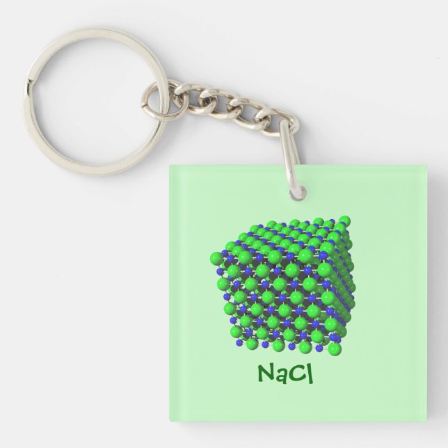 Sodium Chloride Molecular Model key chain (Front)