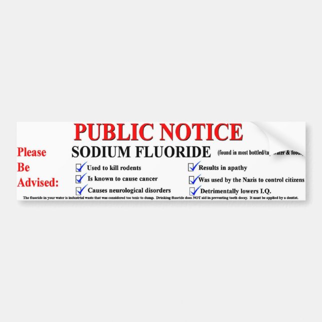 Sodium Fluoride Bumper Sticker (Front)