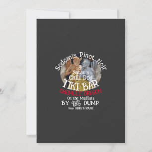 Sodom's Pinot Noir & Satan's Chilli Dog Tiki Bar Invitation